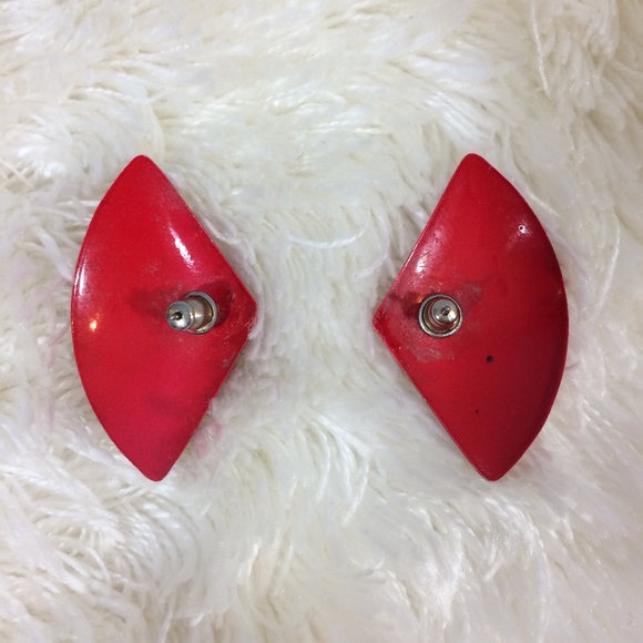 Vintage Willow Earrings Glossy Retro Painted - Picture 4 of 5